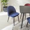 Sedia imbottita Jacklin I (2 pezzi) Velluto / Metallo - Nero - Blu scuro