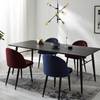 Sedia imbottita Jacklin I (2 pezzi) Velluto / Metallo - Nero - Blu scuro