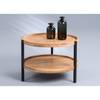 Salontafel Nottage II fineer van echt hout/metaal - wild eikenhout/zwart