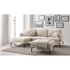Hoekbank Bellaire textielmix - Licht beige - Longchair vooraanzicht links - Zwart