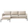 Hoekbank Bellaire textielmix - Licht beige - Longchair vooraanzicht links - Zwart