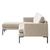 Hoekbank Bellaire textielmix - Licht beige - Longchair vooraanzicht links - Zwart