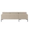 Hoekbank Bellaire textielmix - Licht beige - Longchair vooraanzicht links - Zwart