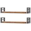 Wandboard Manchester (2er-Set) Akazie massiv / Metall - Akazie / Anthrazit - Breite: 110 cm