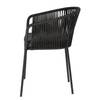 Gartenstuhl Yanet (4er-Set) Stahl / Polyester  -  Schwarz - Schwarz