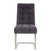 Freischwinger Stawley II (2er-Set) Flachgewebe / Edelstahl - Dunkelgrau / Edelstahl