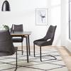 Sledestoelen Nadros (set van 2) microvezel/metaal - vintage grijs/mat zwart