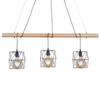 LED-plafondlamp Edgar metaal/massief grenenhout - 3 lichtbronnen
