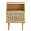 Nachtkastje Woodfin Beige - Deels massief hout - 50 x 71 x 36 cm