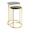 Beistelltisch Driff I (2er-Set) Glas / Metall - Schwarz / Gold