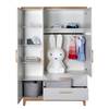 Drehtürenschrank Caro Grau - Holzwerkstoff - 135 x 200 x 55 cm