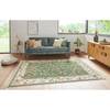 Laagpolig vloerkleed Oriental Flowers viscose/katoen - Groen - 135 x 195 cm