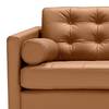 Sofa Powder (3-Sitzer) Echtleder - Echtleder Seija: Hellbraun - Schwarz