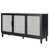 Sideboard CANEE Wiener Geflecht / Echtholzfurnier - Eiche Schwarz