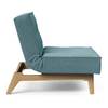 Fauteuil Splitback Eik geweven stof - Stof Mixed Dance: Light Blue - Lichte eikenhouten