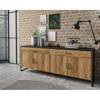 Sideboard Turriers Fichte Dekor / Matt Schwarz