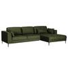 Divano angolare con penisola GAILLON Microfibra Cori: verde - Longchair preimpostata a destra