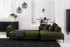 Divano angolare con penisola GAILLON Microfibra Cori: verde - Longchair preimpostata a destra