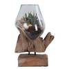 Objet décoratif San Marino III Teck / Verre cristallin - Marron