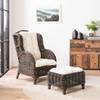 Poggiapiedi Bedous Tessuto / Rattan
