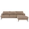 Ecksofa Vieux Bourg Webstoff - Flachgewebe Nona: Taupe - Longchair davorstehend rechts