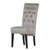 Chaise capitonnée Selda Microfibre / Hêtre massif - Gris