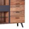 Highboard Manabi Akazie massiv - Akazie / Anthrazit