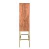 Highboard Puyo massief acaciahout/metaal - acaciahout/goudkleurig