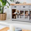 Sideboard Antton Akazie / Mango massiv - Grau / Mango