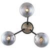 Lampada da soffitto Helja I Vetro fumé / Ferro - 3 punti luce