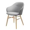 Chaise à accoudoirs Epalia Tissu / Chêne massif - Gris clair / Chêne
