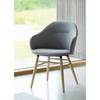 Chaise à accoudoirs Epalia Tissu / Chêne massif - Gris clair / Chêne