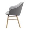 Chaise à accoudoirs Epalia Tissu / Chêne massif - Gris clair / Chêne