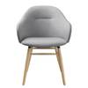 Chaise à accoudoirs Epalia Tissu / Chêne massif - Gris clair / Chêne