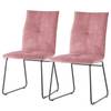 Chaises capitonnées Veera (lot de 2) Rose vieilli