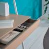 Bureau-garderobe-combinatie North eikenhouten look/mat wit
