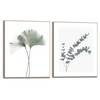 Set de tableaux déco Eucalyptus Bois manufacturé - Vert - 40 cm x 50 cm x 1,6 cm