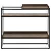 Wandtafel Ratho fineer van echt hout/metaal -  gerookt eikenhout/zwart