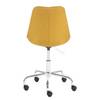 Sedia girevole da ufficio Aledas Tessuto Cors: giallo curry - Cromo lucido