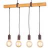 Lampada a sospensione Linn II Legno di frassino parzialmente massello / Ferro - 4 punti luce