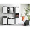 Set mobili da bagno Osino IV (2 pezzi) Bianco lucido / Effetto cemento