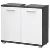 Set mobili da bagno Osino IV (2 pezzi) Bianco lucido / Effetto cemento