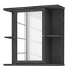 Set mobili da bagno Osino IV (2 pezzi) Bianco lucido / Effetto cemento