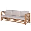 Canapé lounge Estela II Polyester / Acacia massif - Marron / Gris