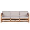 Canapé lounge Estela II Polyester / Acacia massif - Marron / Gris