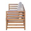 Canapé lounge Estela II Polyester / Acacia massif - Marron / Gris