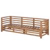Canapé lounge Estela II Polyester / Acacia massif - Marron / Gris