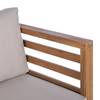 Canapé lounge Estela II Polyester / Acacia massif - Marron / Gris