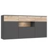 Sideboard Corey Inkl. Beleuchtung - Eiche Dekor / Grau