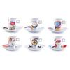 Espresso-Set Faces (12-tlg.) Porzellan - Dekor